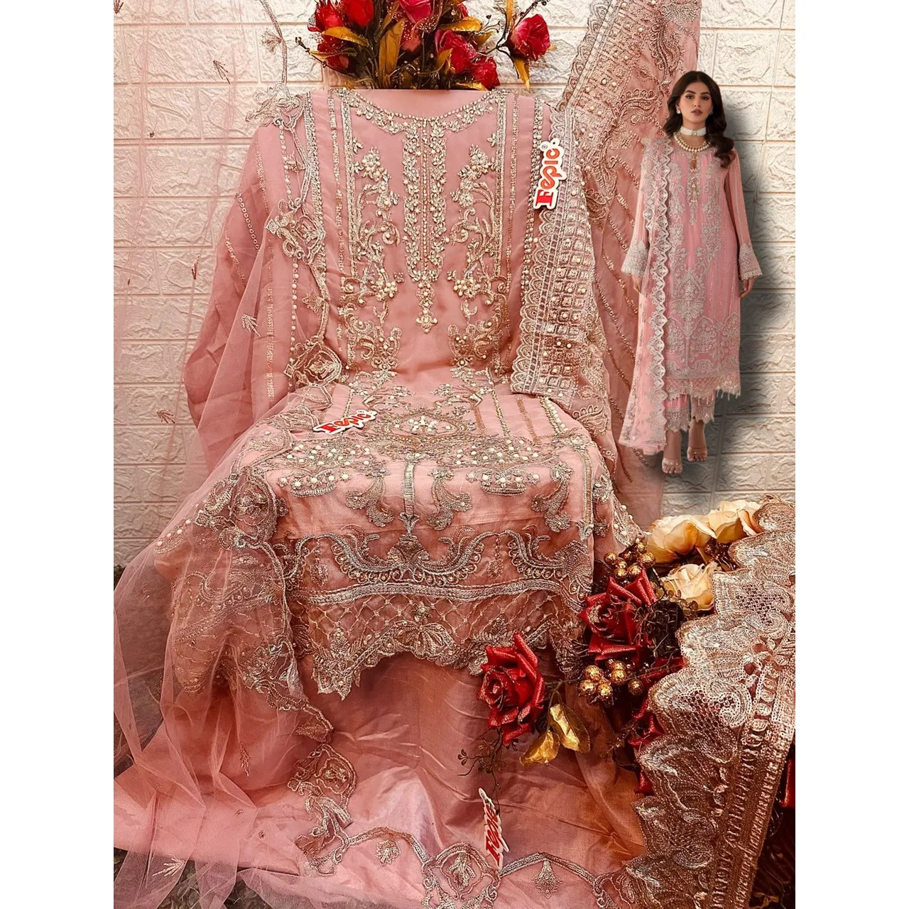 Unstitched Pakistani Wedding Suit