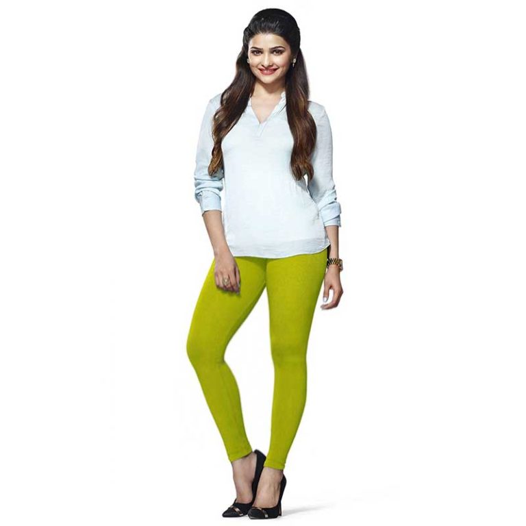 Buy Lyra Women's Dark Green Solid Churidar Leggings Online at Best