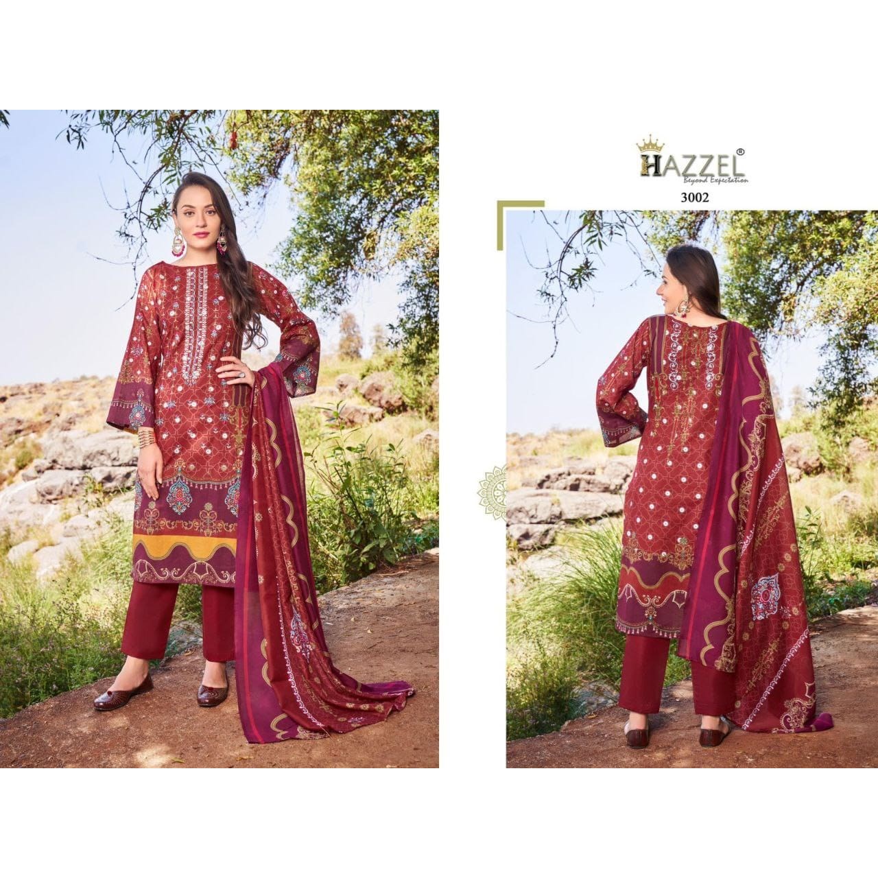 Cotton Self embroidered Dress material | Heavy embroidery festive wear dresses