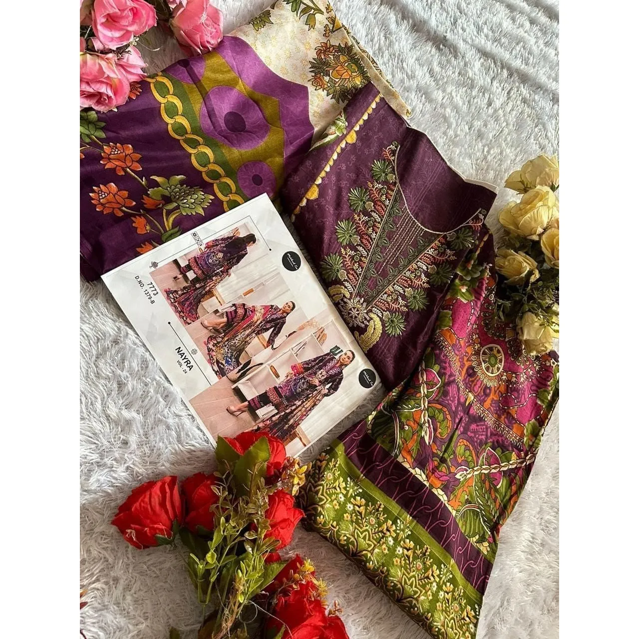 Purple Cotton Pakistani Suit