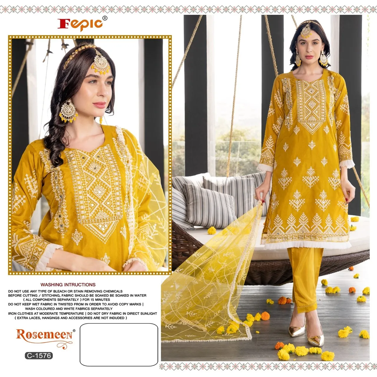 Yellow kurta set for women