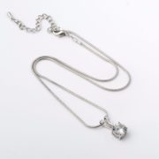 Platinum Plated Crystal Pendant Set for Womens