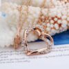 Rose gold plated heart pendant set