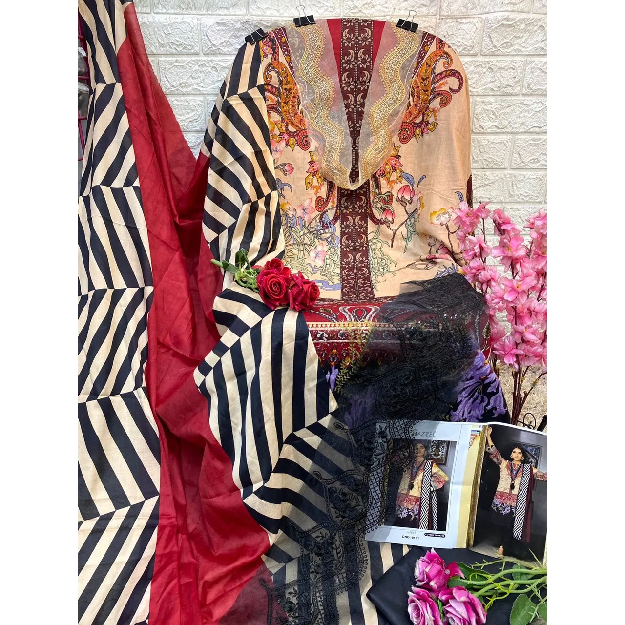 Pakistani Embroidered Salwar Kameez Material