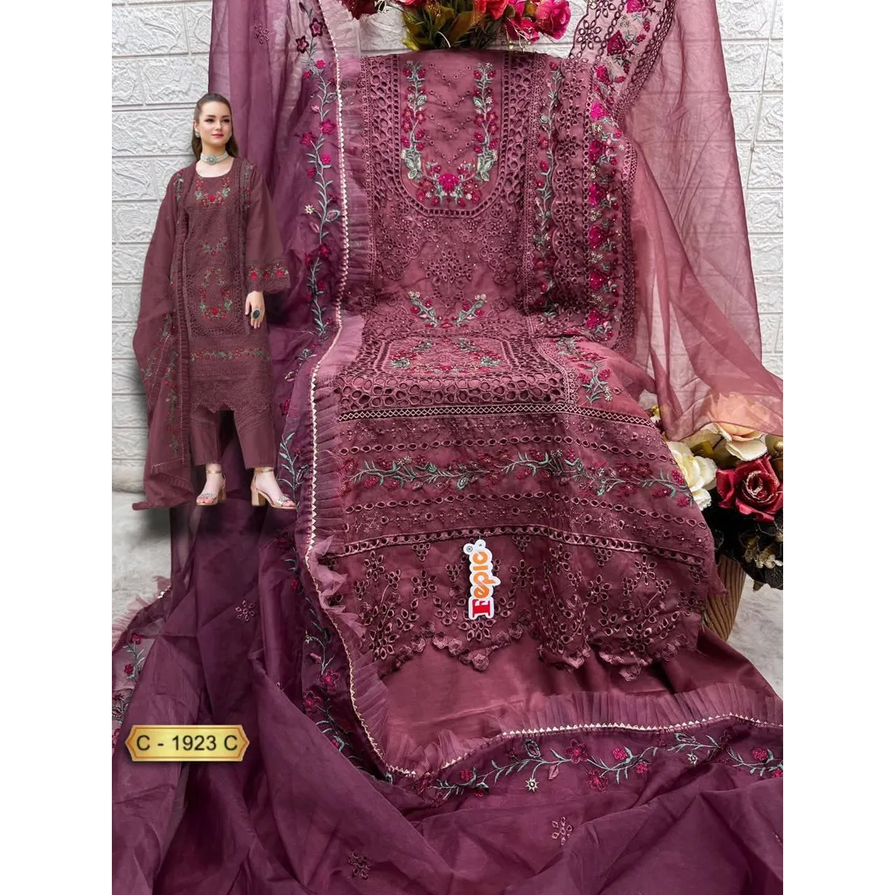 Pakistani Replica Embroidered Suit