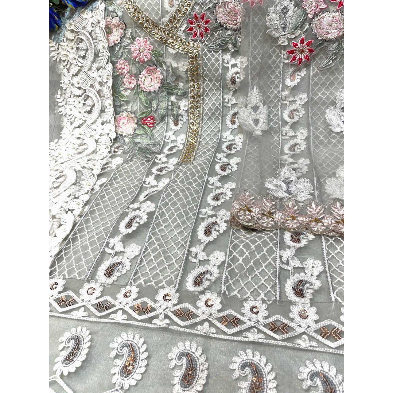 Pakistani Replica Heavy Embroidered Dress material