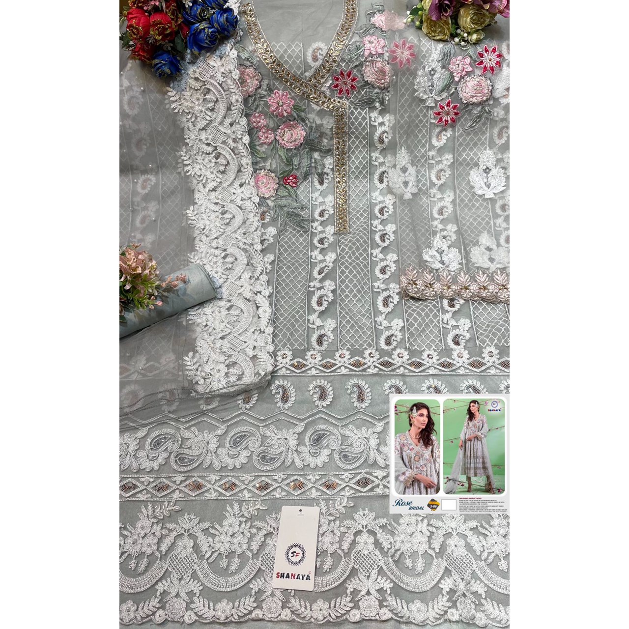 Pakistani Replica Heavy Embroidered Dress material