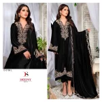 Deepsy Elegant Black Velvet Embroidered Suit 2156