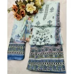 Ishaal Cotton Embroidered Suits with Cotton Dupatta 1807